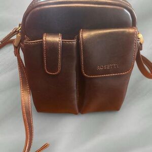 Rosetti Vintage Dark Brown Leather Crossbody